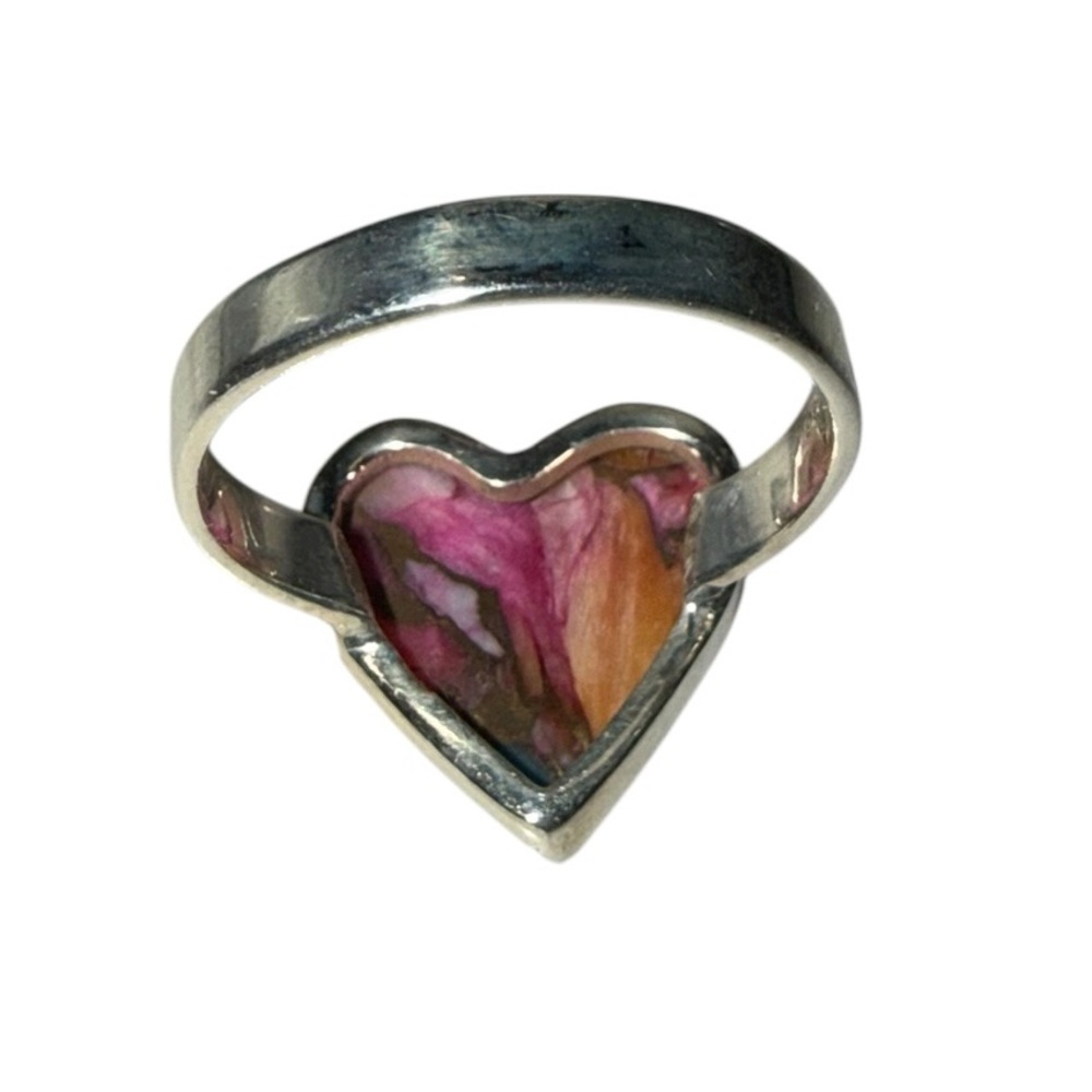 Kingman Pink Dahlia Turquoise 925 Sterling Ring - Size 7.25 (NEW) - Picture 5 of 9